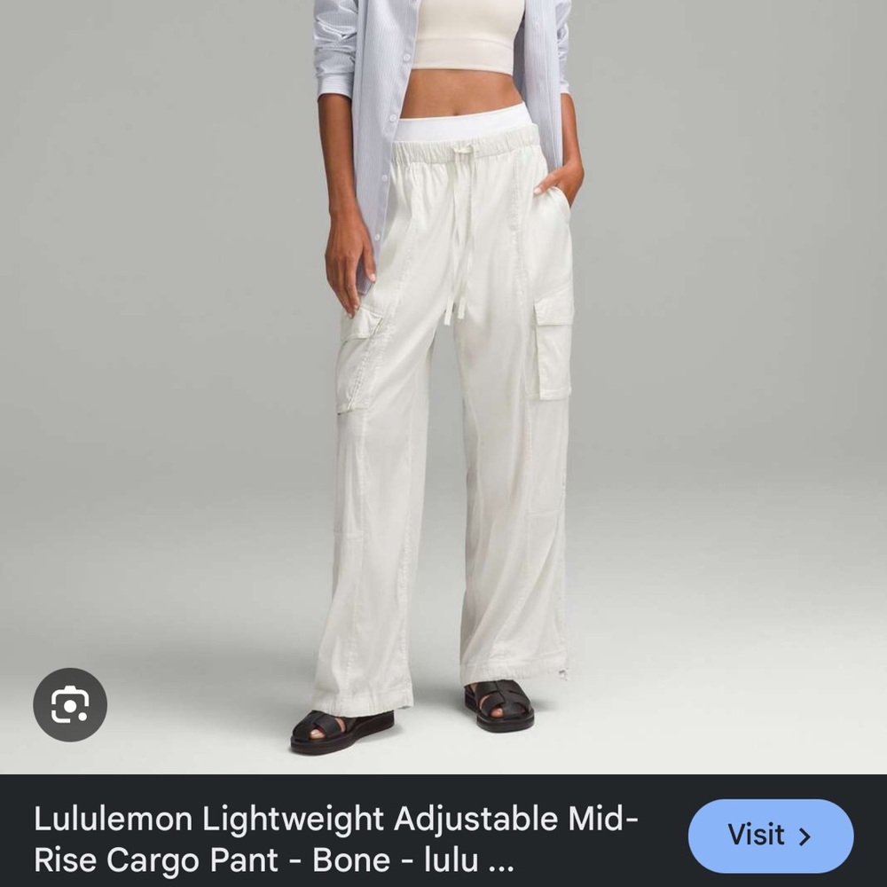 lululemon athletica Women's Cream Wide Leg Cargo Pants